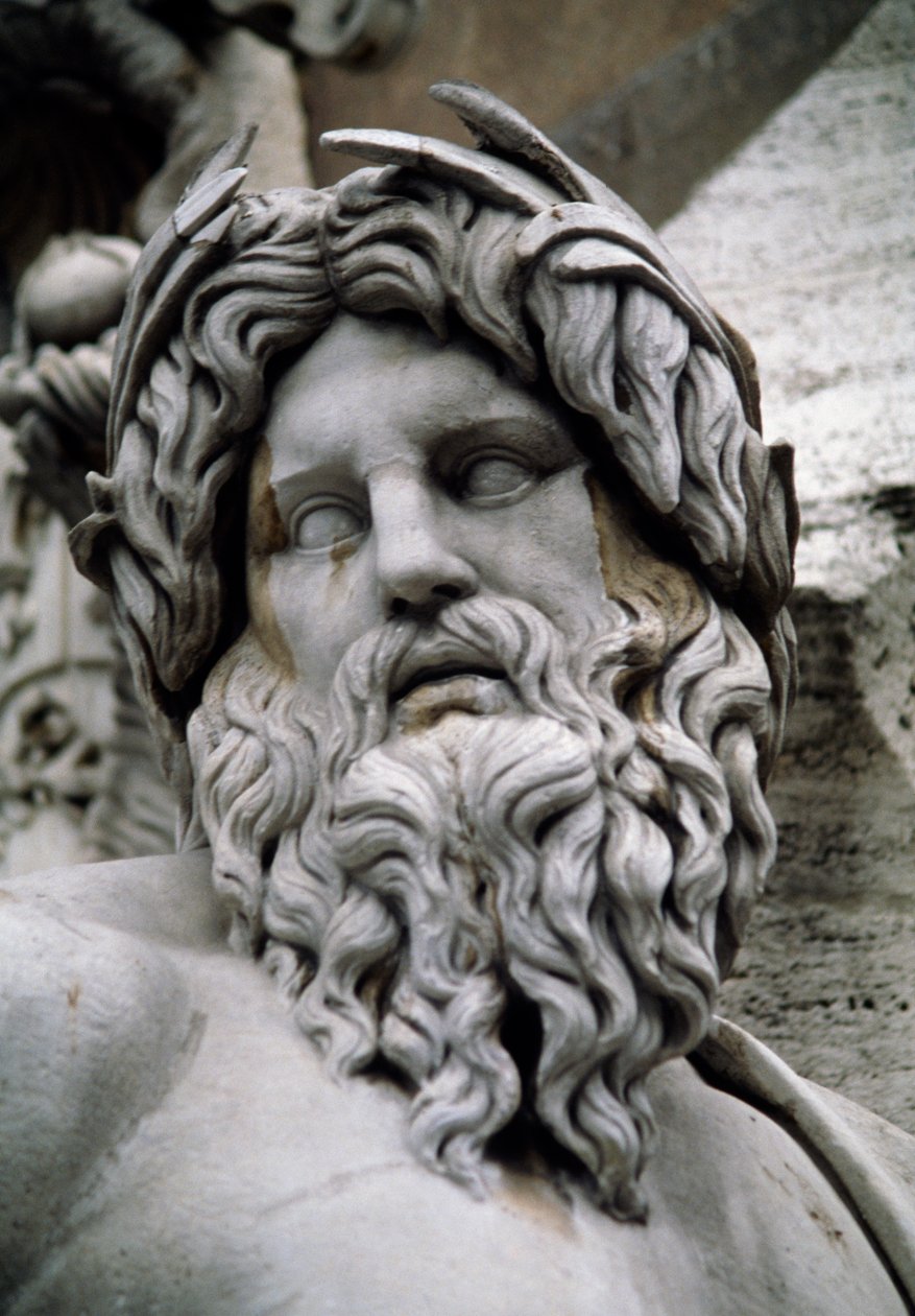 Personifiering av floden Ganges, Fountain of the Four Rivers (1500-talet), designad av Gian Lorenzo Bernini (Neapel) av Gian Lorenzo Bernini