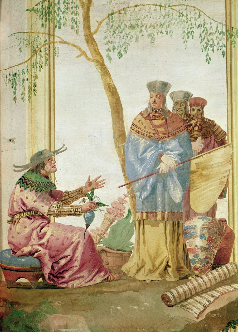 En kinesisk prins före en spåman av Giovanni Domenico Tiepolo