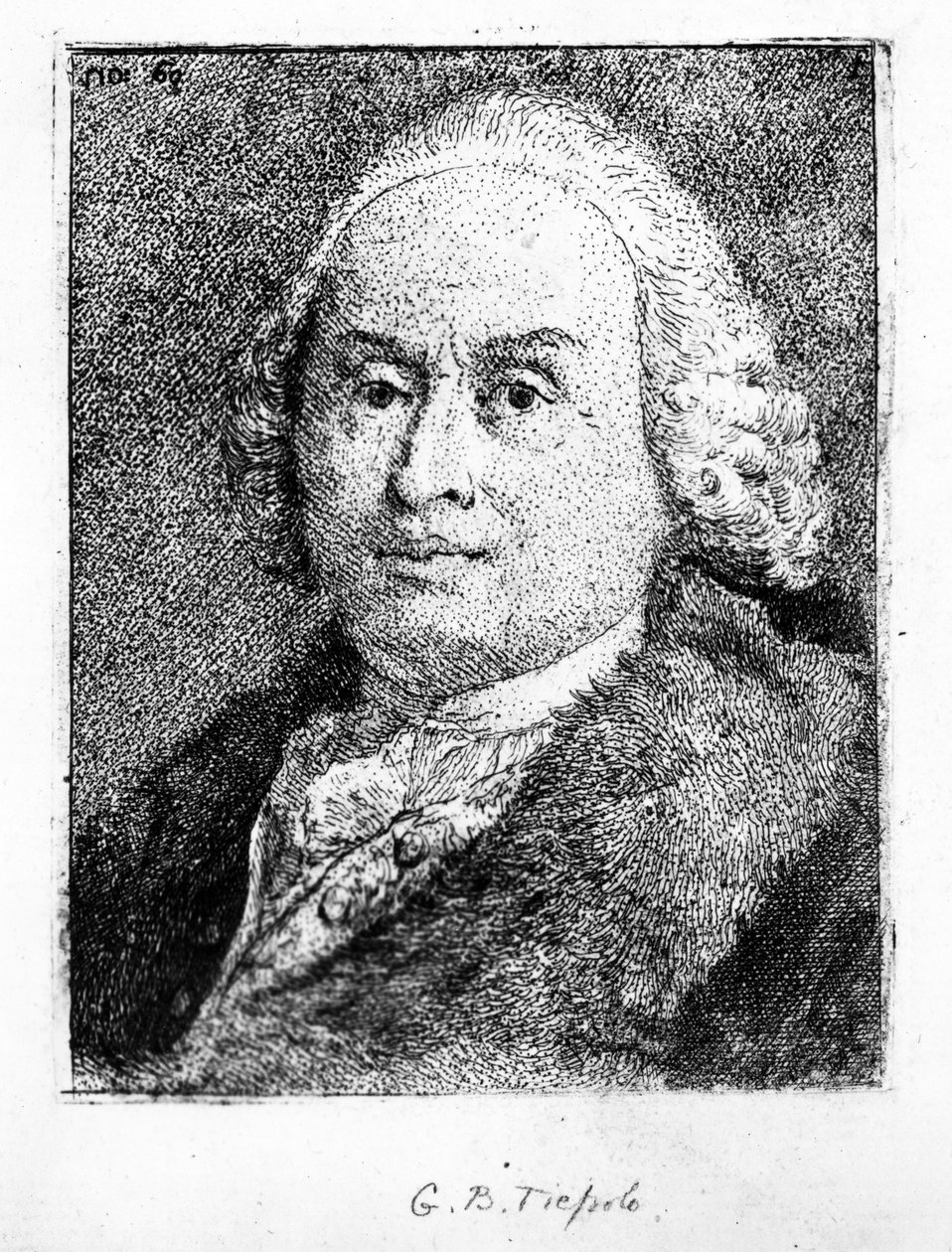 Porträtt av Giambattista Tiepolo, 1775 av Giovanni Domenico Tiepolo