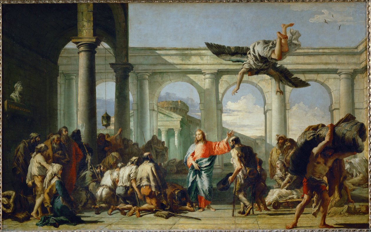 Jesus guerissant le paralytique de Bethesda - Jesus helar den paralytiske i Bethesda ... av Giandomenico (1727-1804) Tiepolo