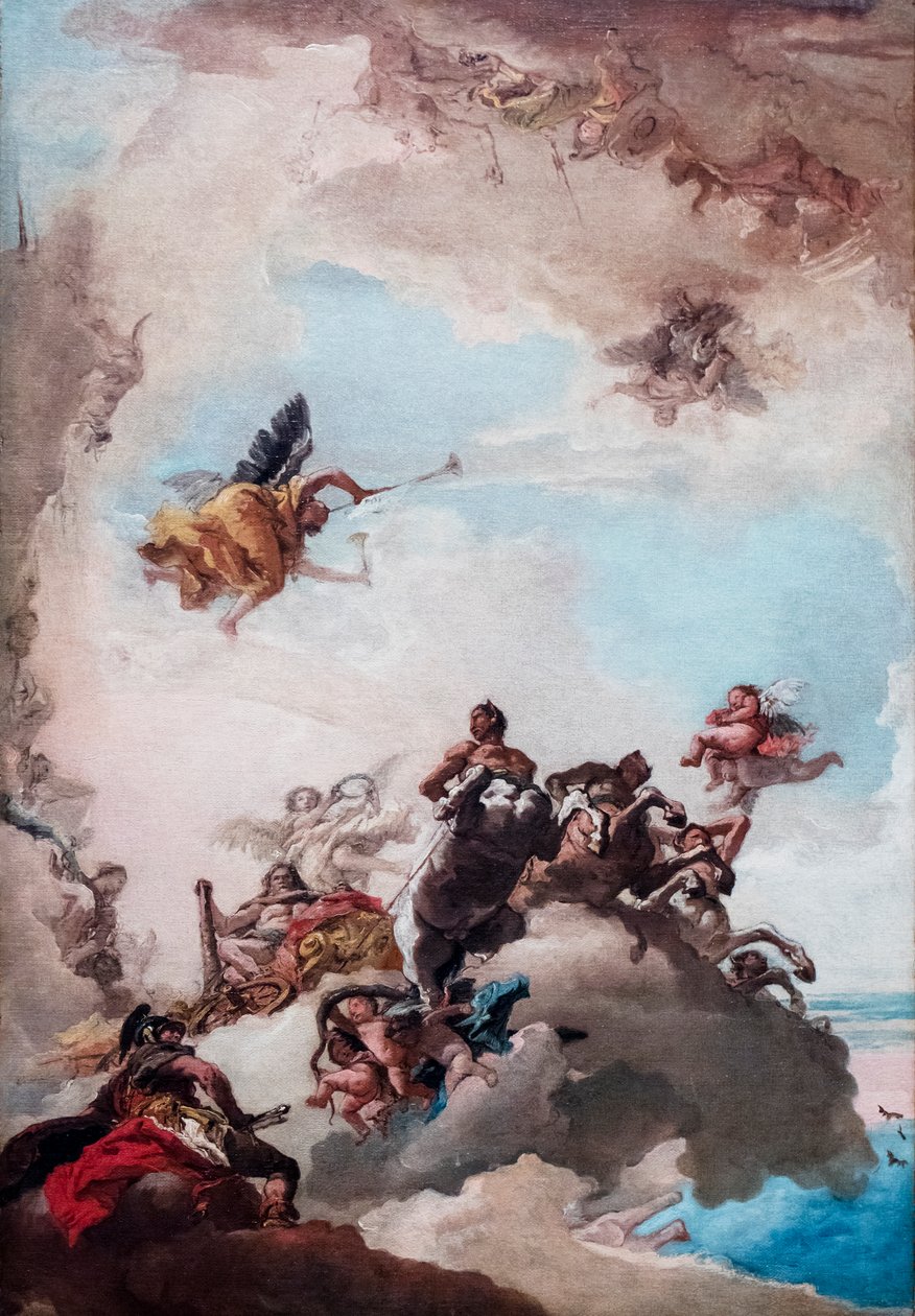 The Apotheosis of Hercules, mellan 1760-1762 (olja på duk) av Giandomenico (1727-1804) Tiepolo