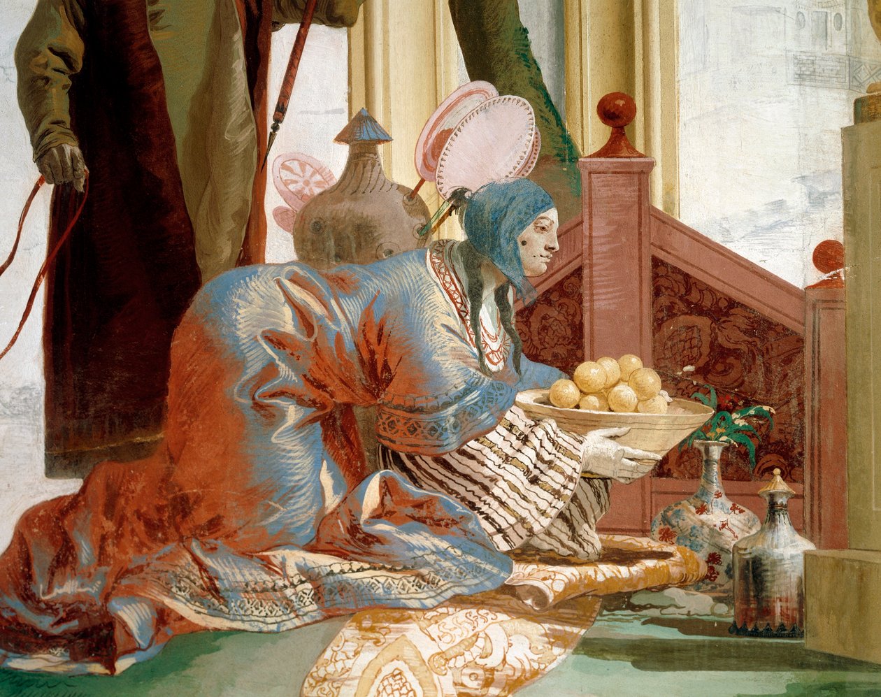 Erbjudande av frukter till mångudinnan, av Giandomenico Tiepolo (1727-1804), fresk, kinesiskt rum i Foresteria (gästhus), Villa Valmarana 