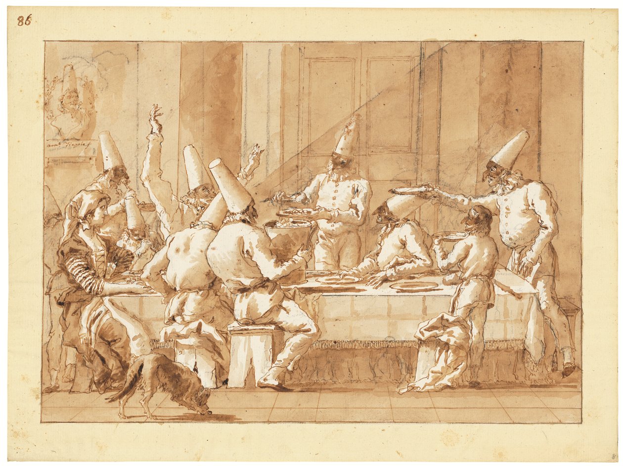 Punchinellos festmåltid av Giandomenico (1727 1804) Tiepolo