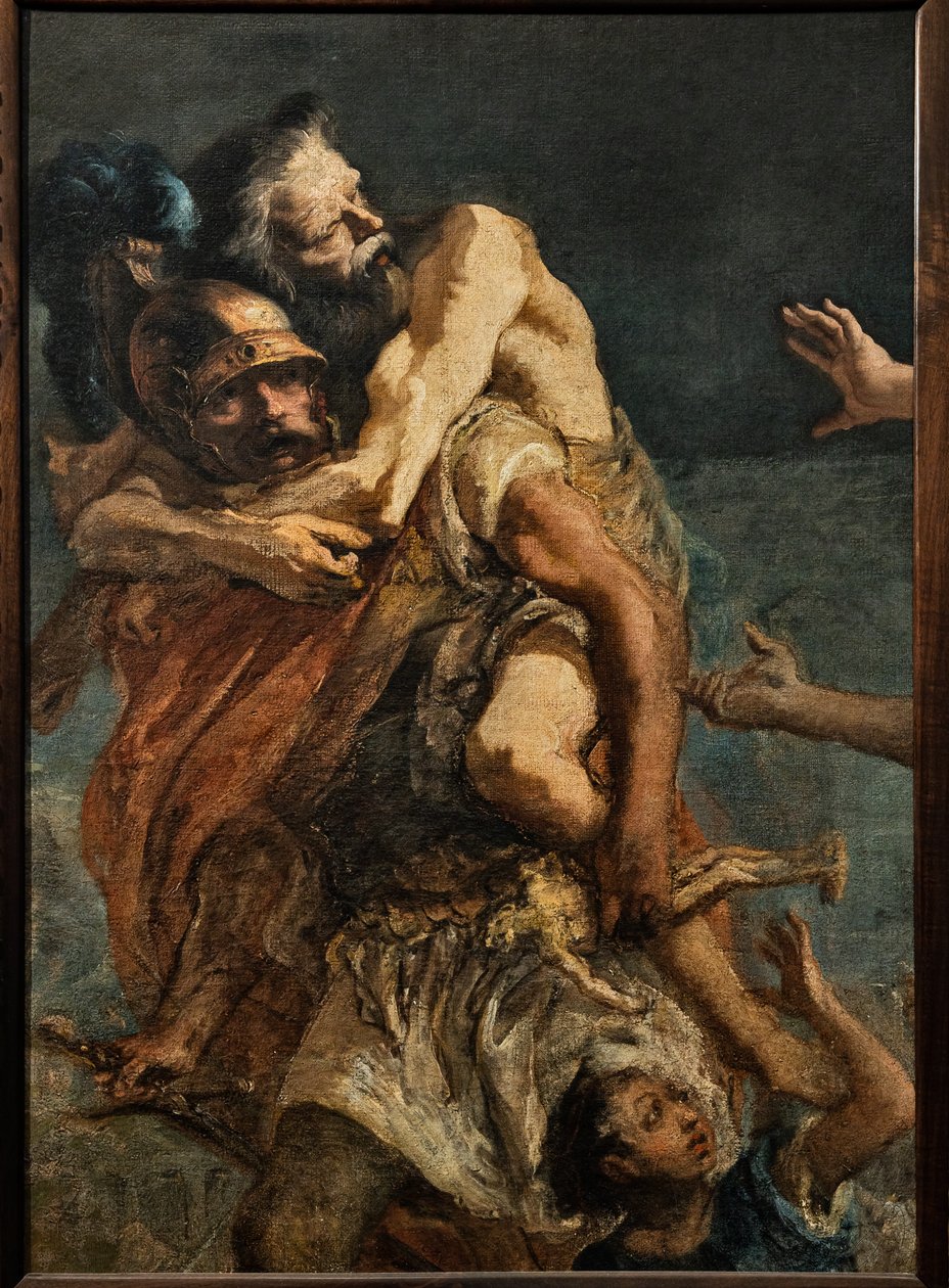 Aeneas, Anchises och Ascanius, ca 1773 (olja på duk) av Giandomenico (1727 1804) Tiepolo