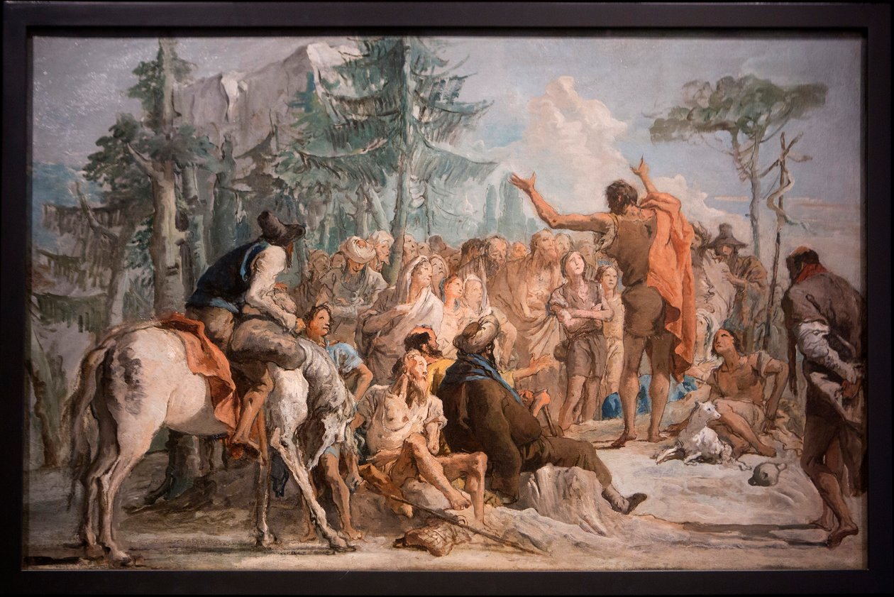 Johannes Döparen predikar för folkmassan av Giovanni Domenico Tiepolo