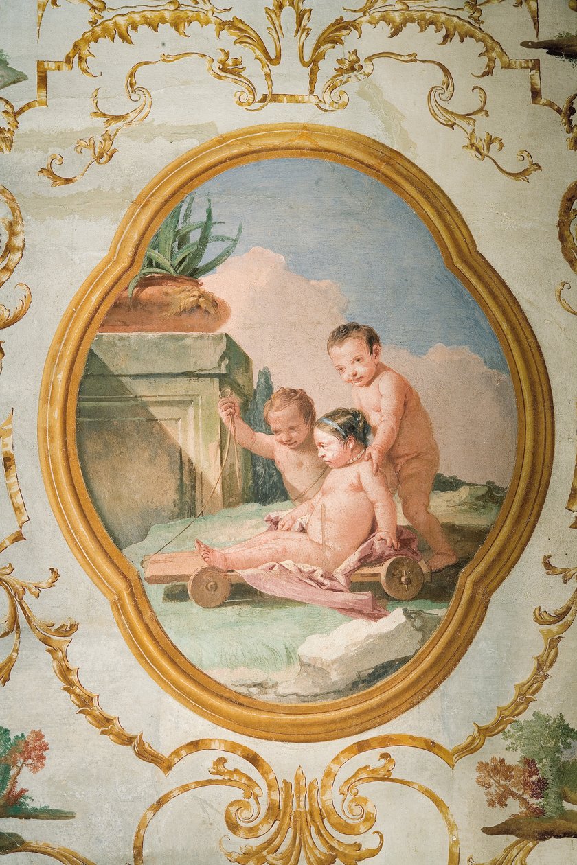 Fresk från Putti-rummet, i Foresteria (gästhuset) 1757 av Giovanni Domenico Tiepolo