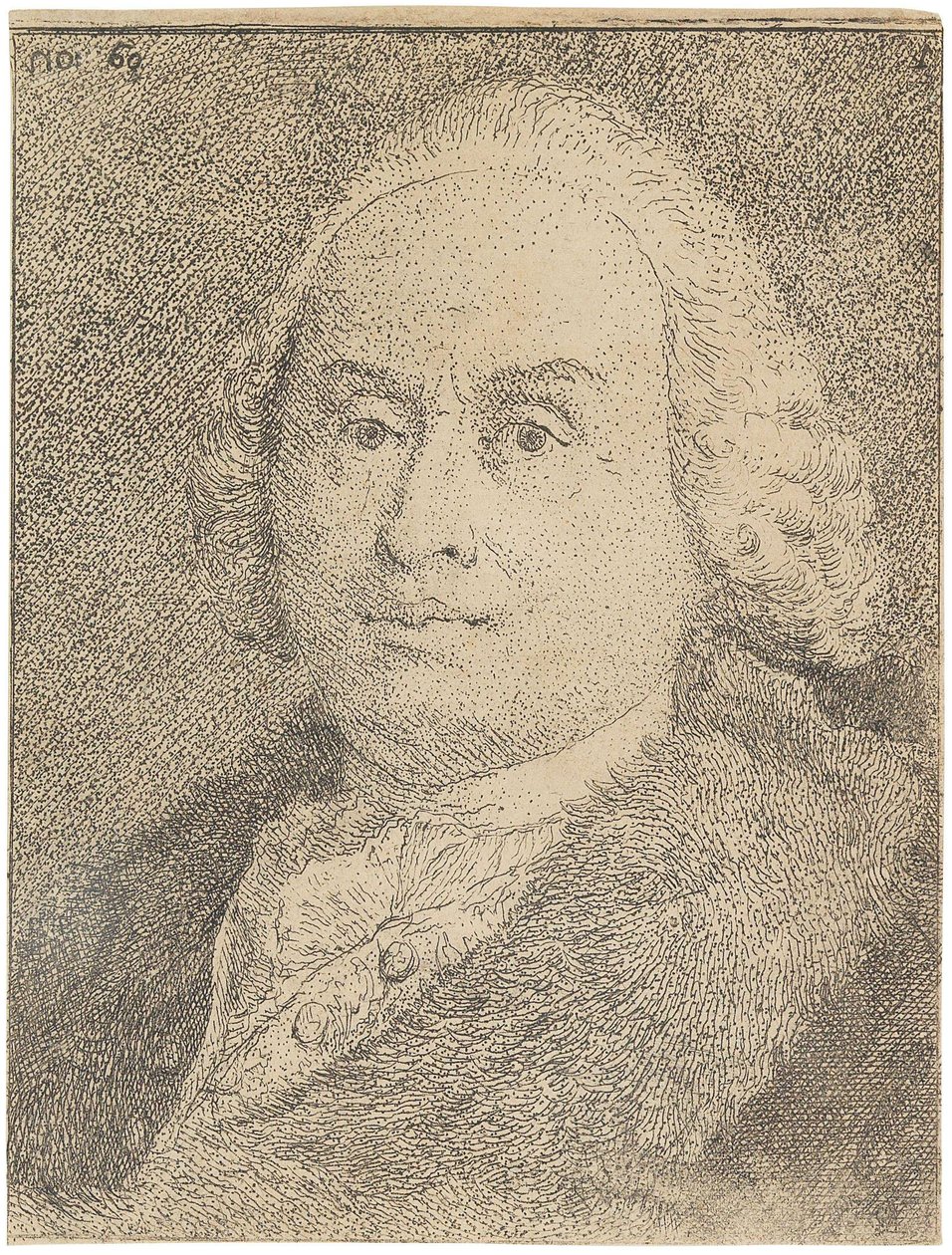 Porträtt av Giovanni Battista Tiepolo 1696-1770, 1770. av Giandomenico Tiepolo