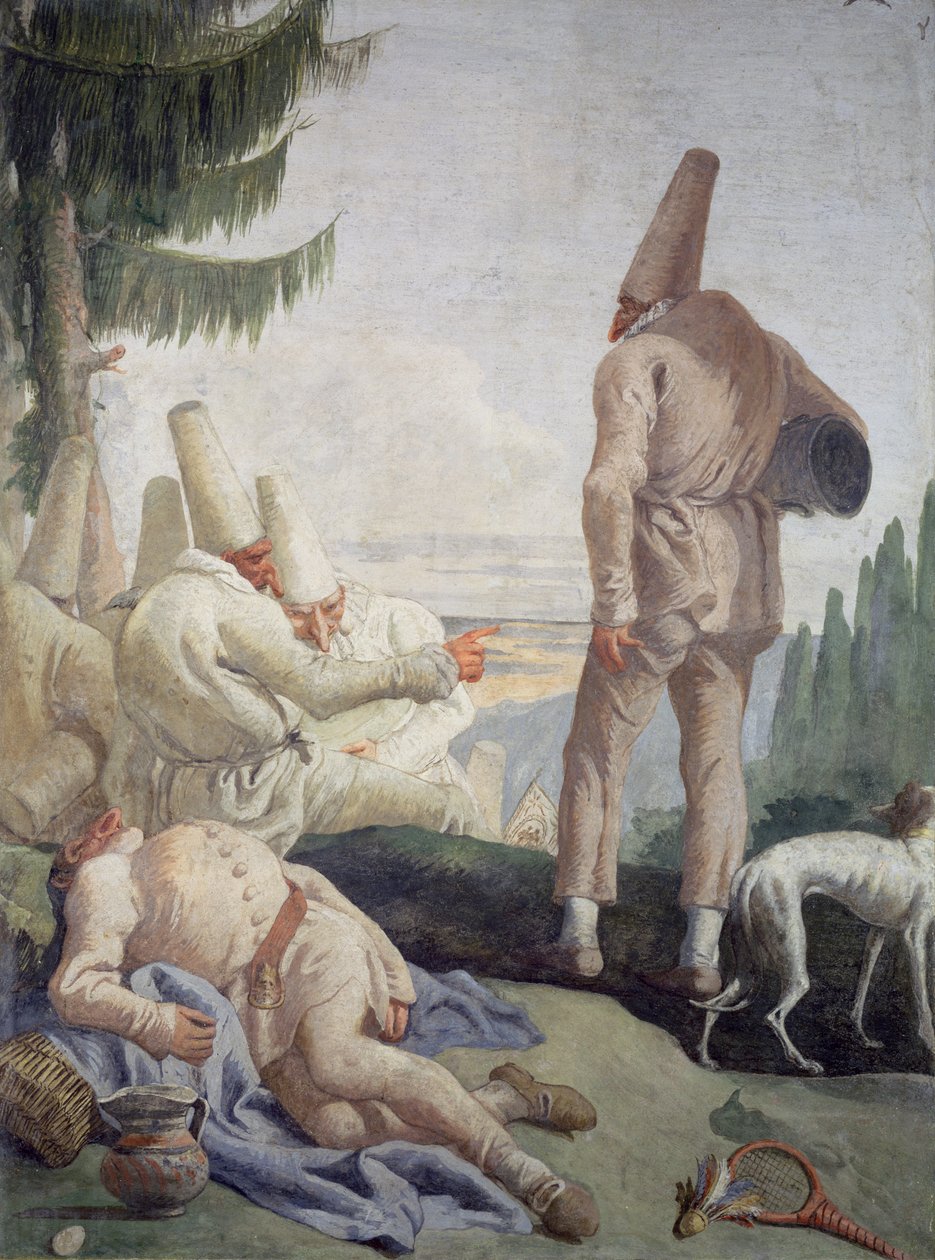 Pulcinella på semester av Giovanni Domenico Tiepolo