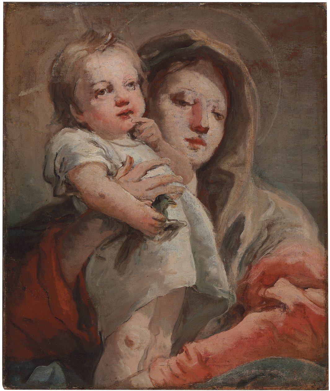 Madonnan och barnet med en guldfink av Giovanni Domenico Tiepolo