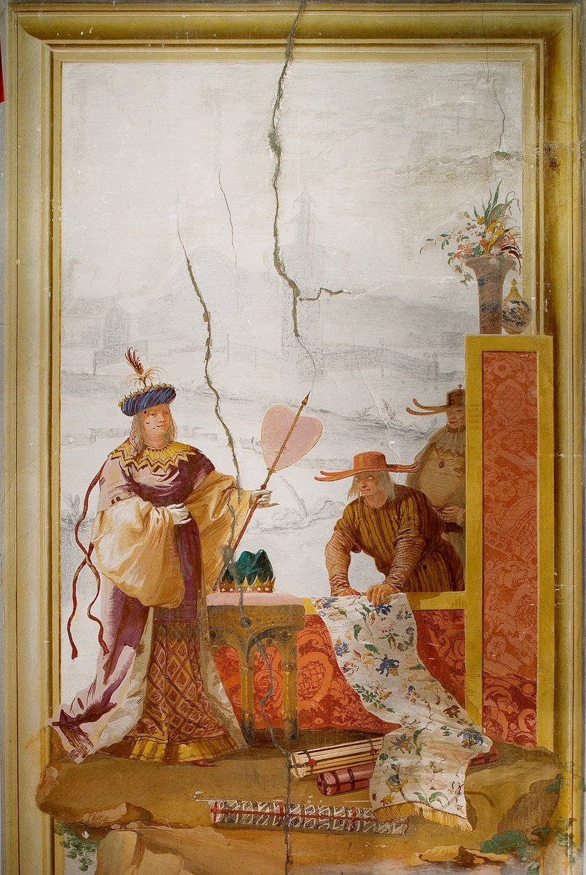 Textilhandlaren, från det kinesiska rummet i Foresteria, 1757 av Giovanni Domenico Tiepolo