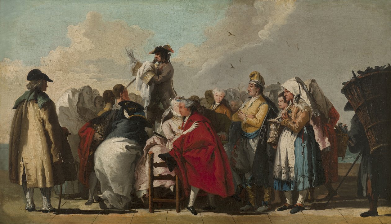 Den venetianska Charlatan, ca 1764-1765 av Giovanni Domenico Tiepolo