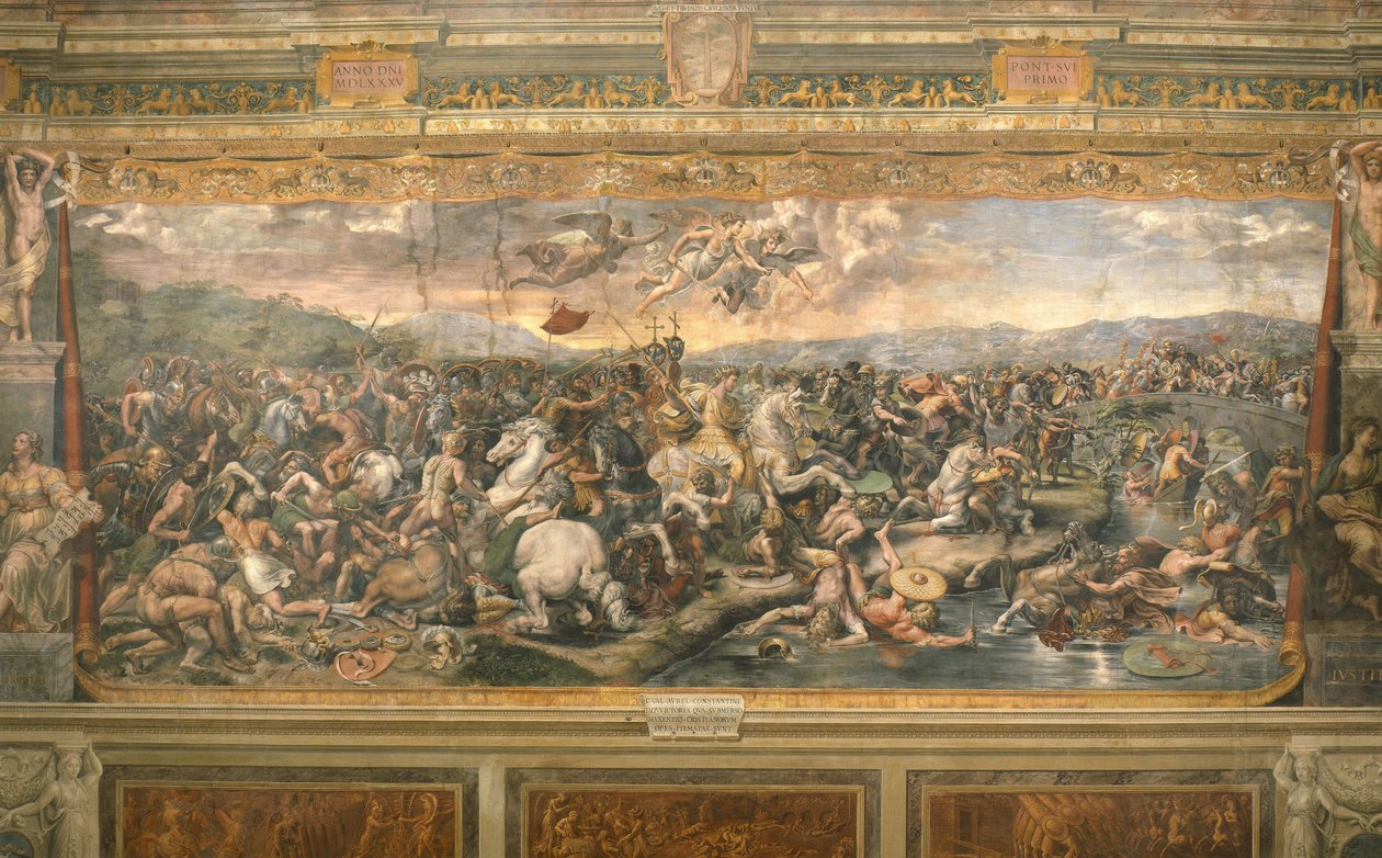 Slaget vid Milvianska bron, 1517-1524 av Gianfrancesco Penni