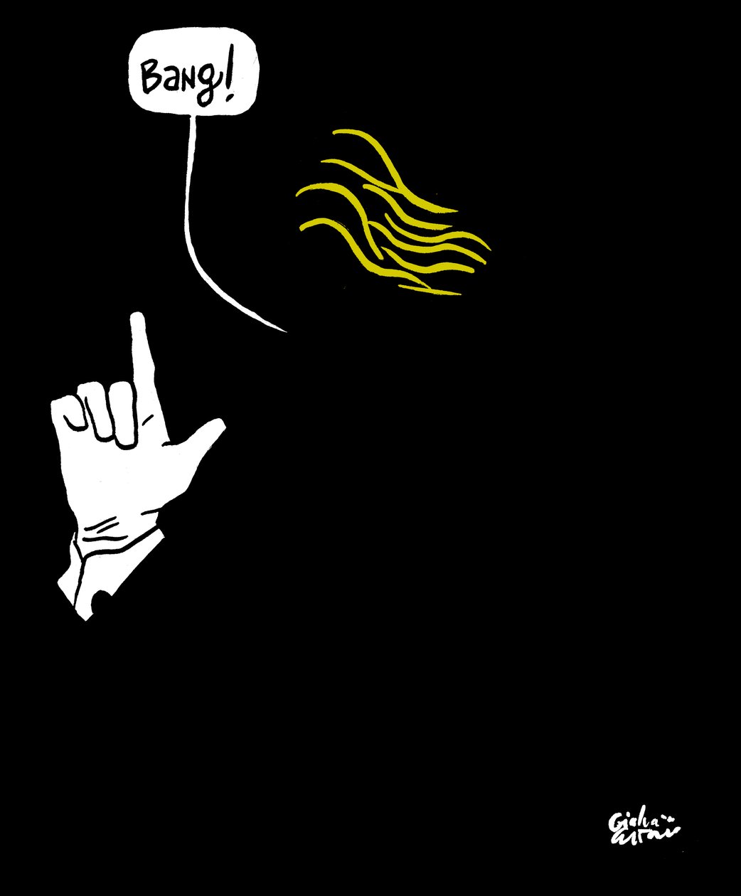 Donald Trump, 2019 (porslin på papper) av Gianluca Costantini