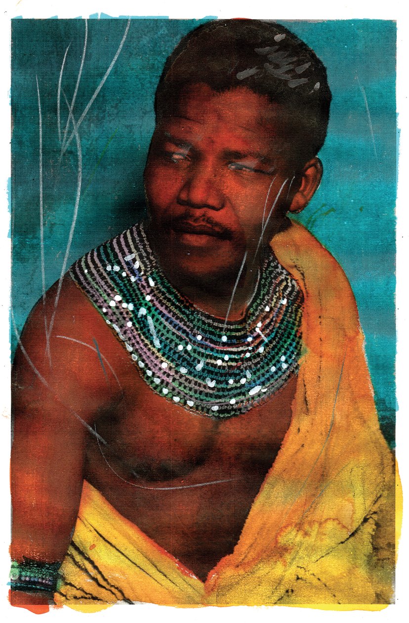 Porträtt av Nelson Mandela, 2011 (blandteknik) av Gianluca Costantini