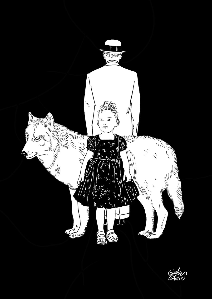 Flickan och vargen, 2023 (digital) av Gianluca Costantini