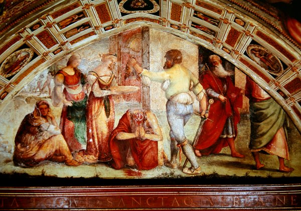 Halshuggningen av Johannes Döparen, 1519 av Giannicola di Paolo