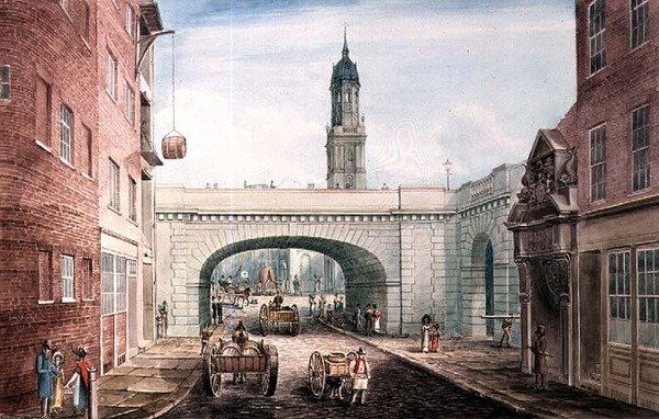 Lower Thames Street med ingången till Fishmongers