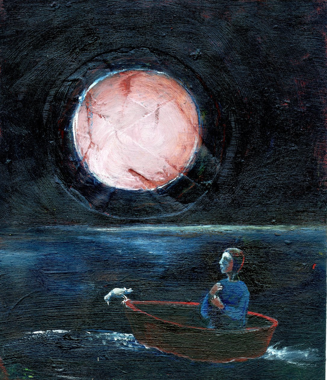 Night Bird, 2004, (olja på papper) av Gigi Sudbury