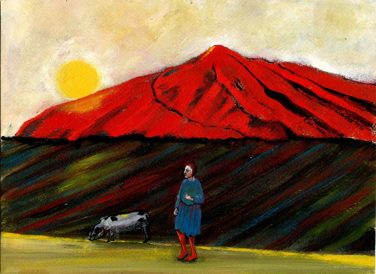 I Brought My Pig Home, 2004, (olja på papper) av Gigi Sudbury