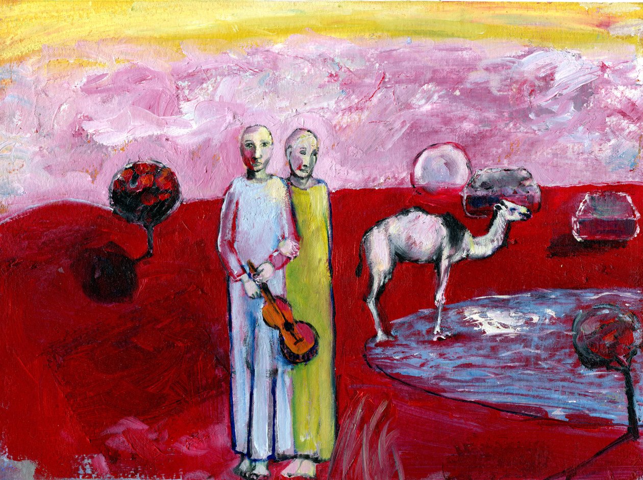 The Sound of Camel Lands, 2019 (olja på papper) av Gigi Sudbury