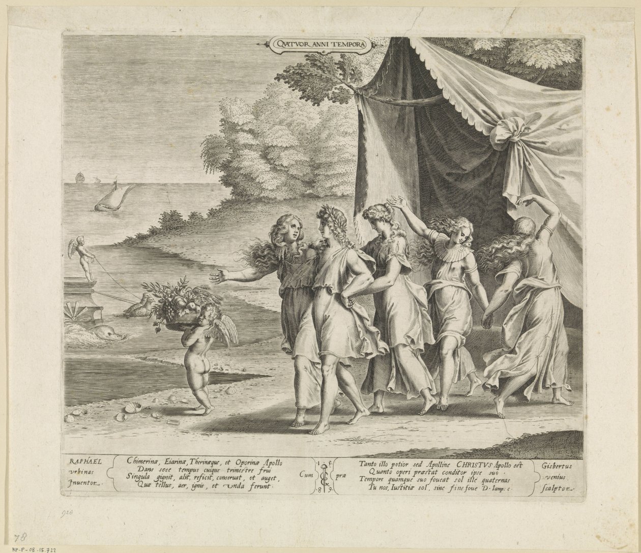 Apollo och de fyra årstiderna Quatro anni tempora (titel på objekt) av Gijsbert Van Veen