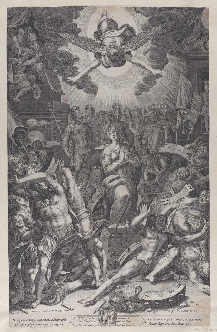 Sankta Katarinas martyrskap, efter Bernardino Passari, 1588. av Gijsbert Van Veen