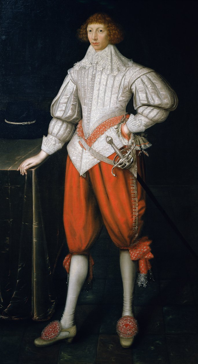 Porträtt av en gentleman, möjligen medlem av familjen Poulett, sent 1620-tal av Gilbert Jackson