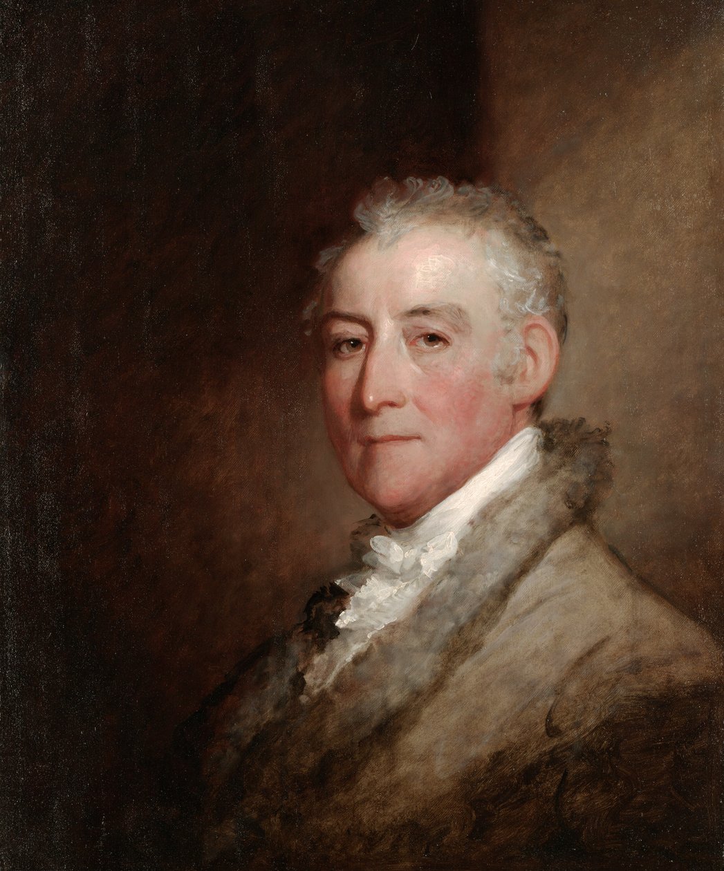 Överste John Trumbull, 1818 (olja på träpanel) av Gilbert Stuart