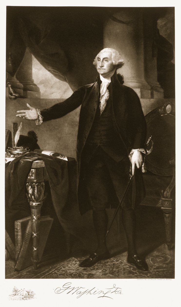 George Washington, USA:s första president, publicerad. 1901 (fotogravyr) (se även 84521 och 85433) av Gilbert Stuart