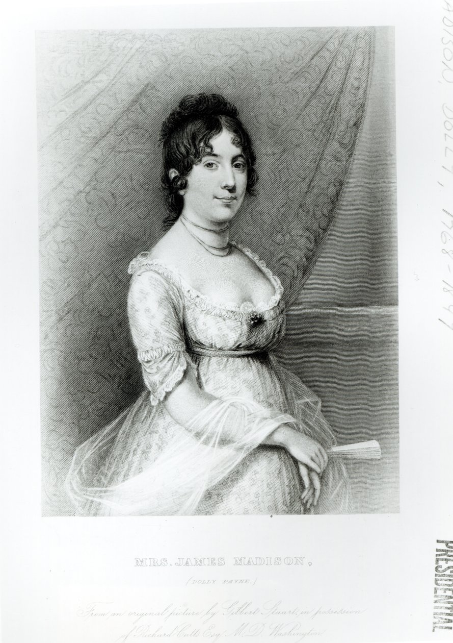 Mrs James Madison, Dolley Payne (1768-1849), ca 1804-55 av Gilbert Stuart