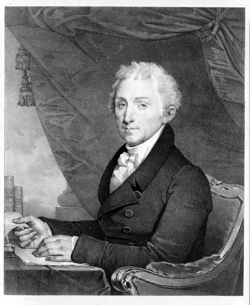 Porträtt av James Monroe, pub. 1828 av Gilbert Stuart