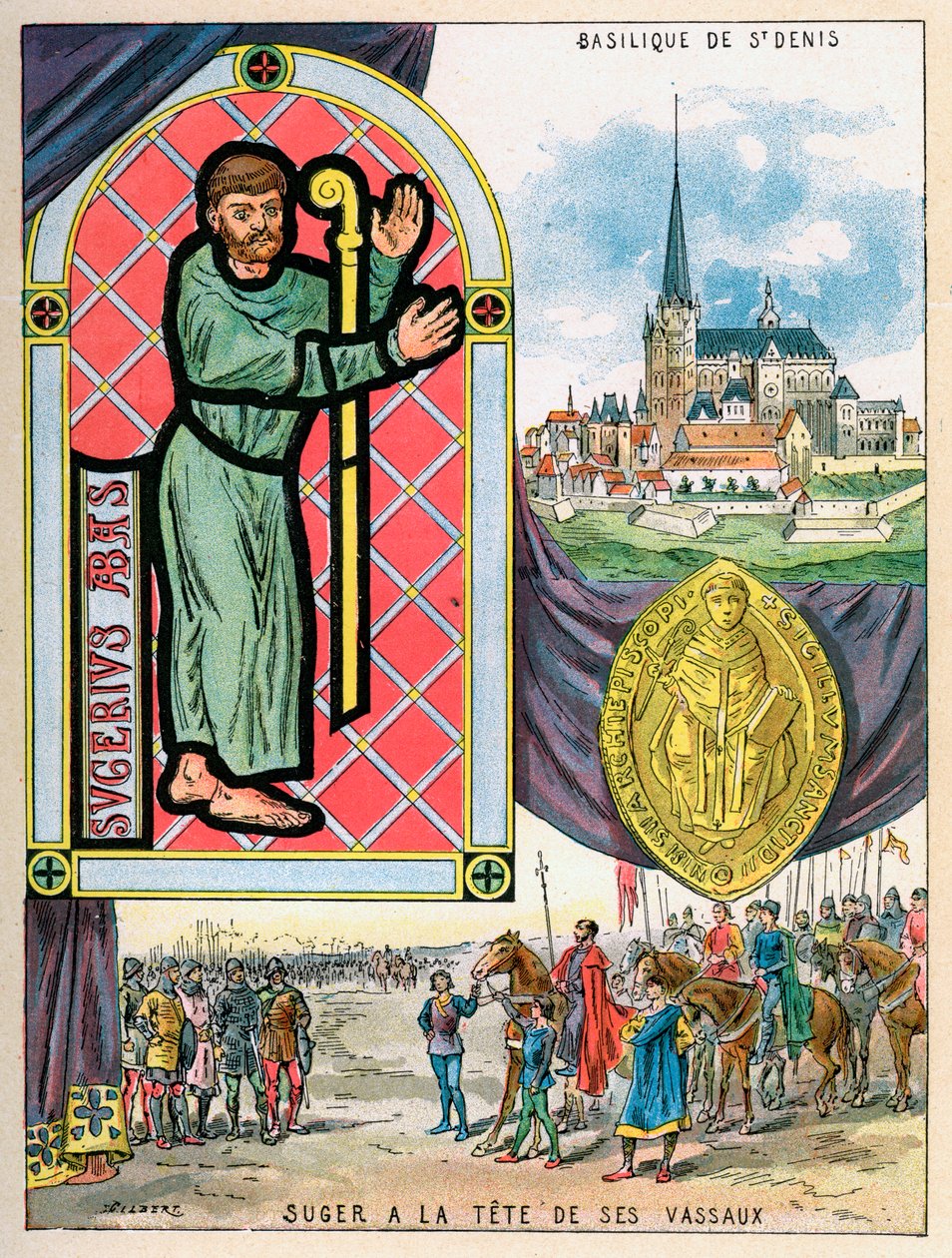 Abbot Suger, franska abbotstatsmän, 1898 av Gilbert