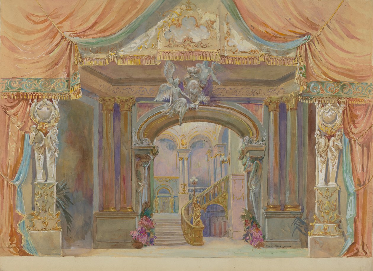Scenuppsättning, c. 1938. av Gilbert Sackerman