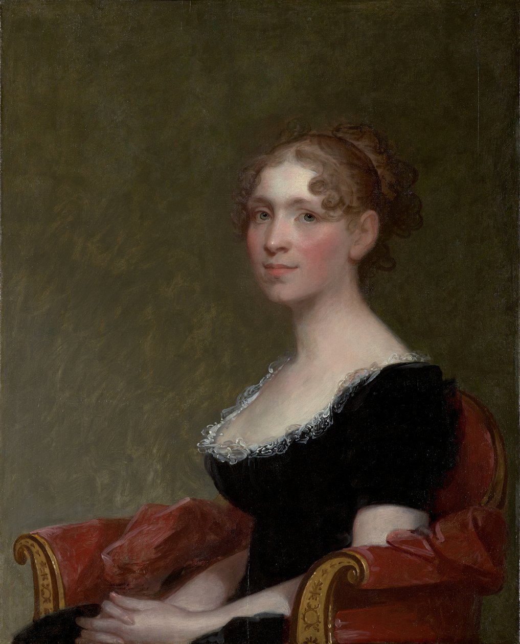 Mrs. Charles Davis (Eliza Bussey) (1783–1841), ca 1808-09 (olja på träpanel) av Gilbert Stuart