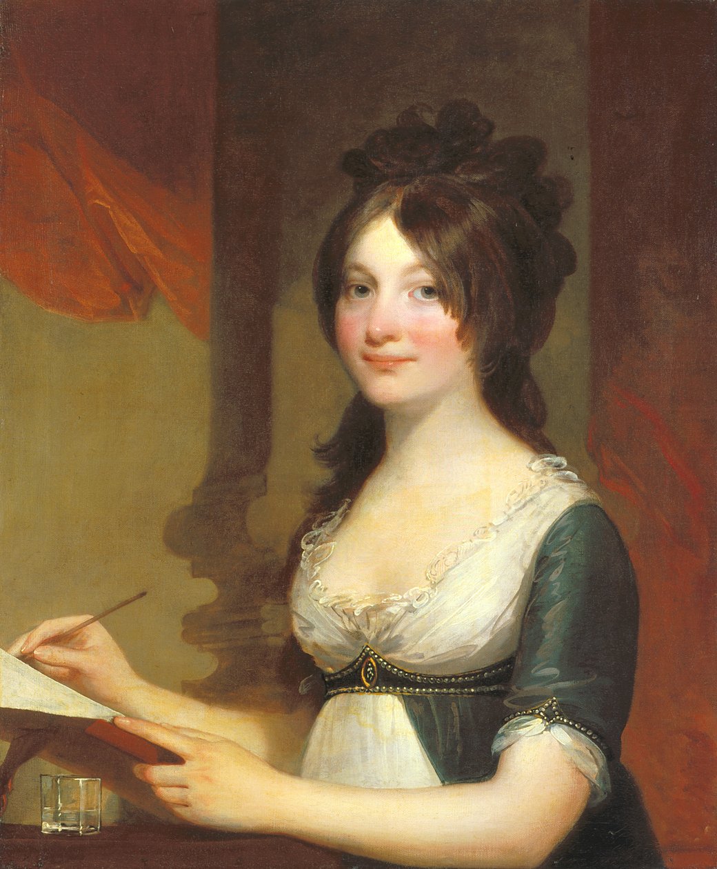 Porträtt av en ung kvinna (olja på duk) av Gilbert Stuart