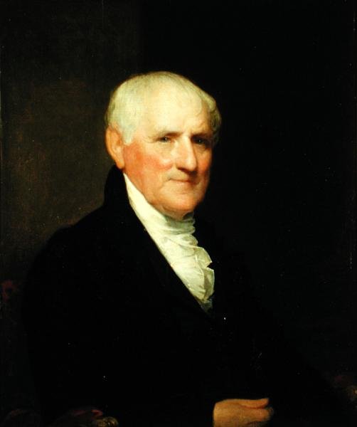 Porträtt av Egbert Benson (1746-1833), ca 1820 (olja på panel) av Gilbert Stuart