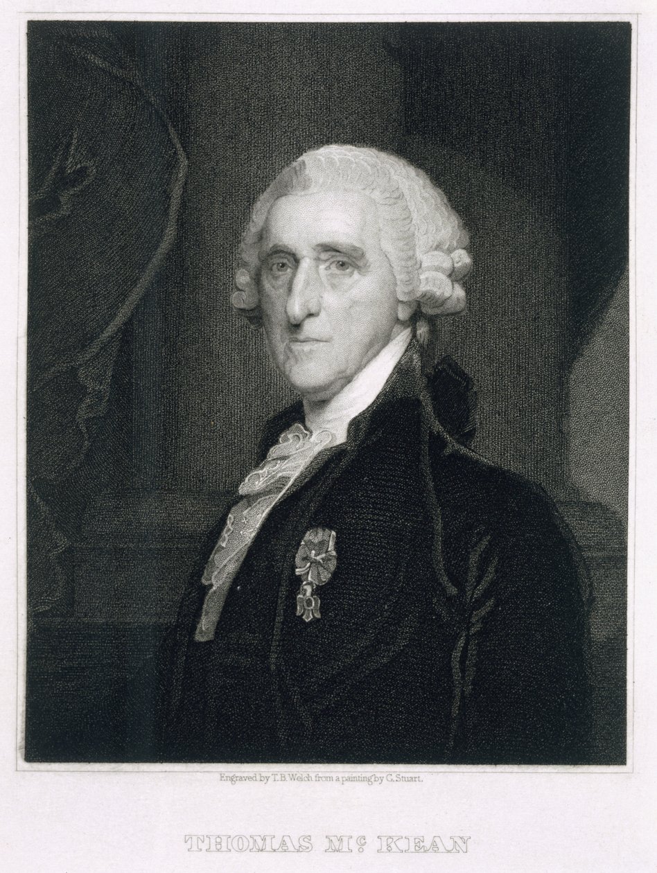 Porträtt av Thomas McKean, graverad av Thomas B. Welch (1814-74) av Gilbert Stuart