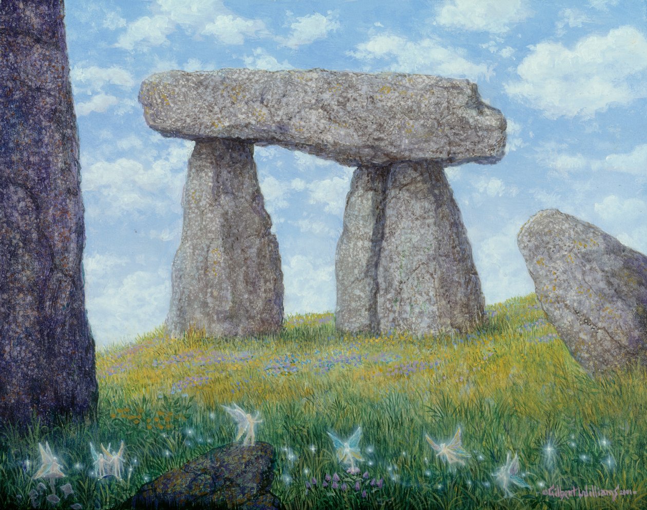 Forntida stenar, 2001 (akryl på kartong) av Gilbert Williams
