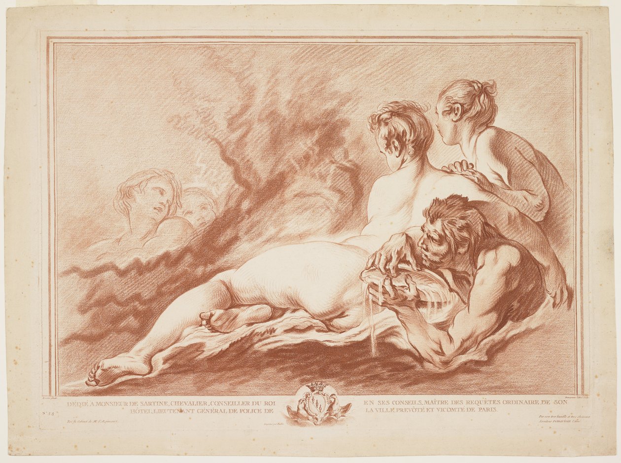 Nereiderna och Triton, ca 1762 av Giles Demarteau