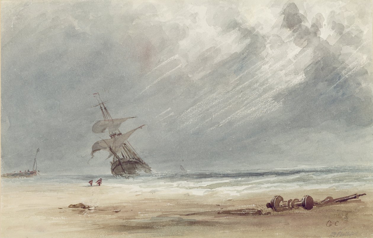 Storm over en kyst sved av Giles Firman Phillips