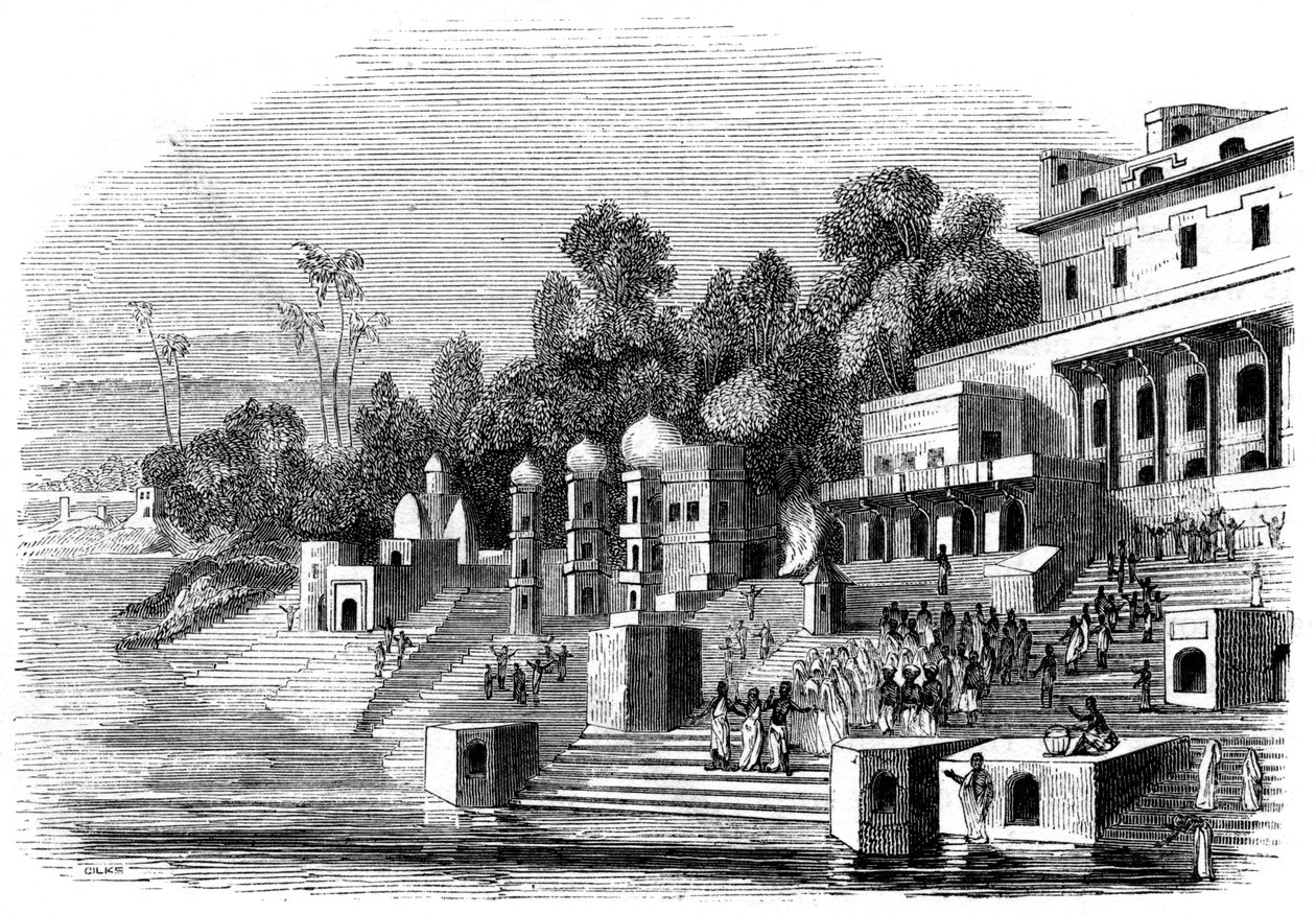 Afzul Khans favorithustru förbereder sig för sutten, 1847 av Giles