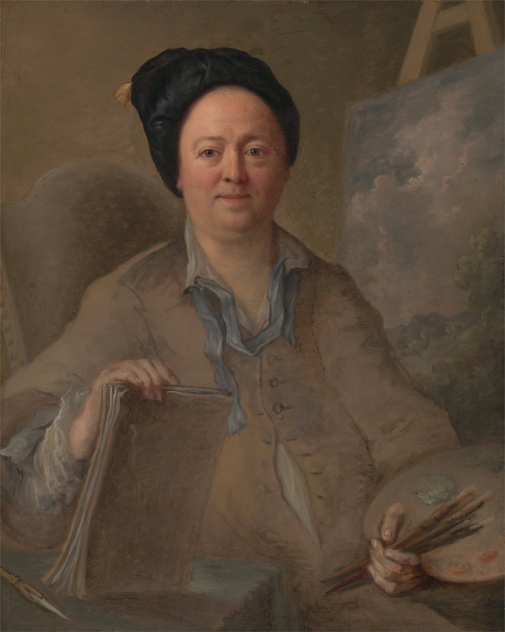 Porträtt av en landskapsmålare, möjligen George Lambert av Giles Hussey