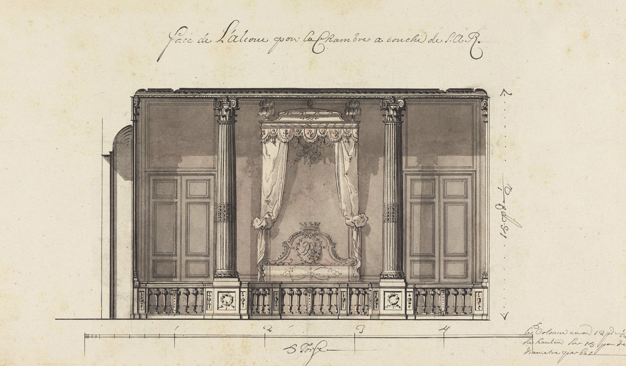 Sängalkov för Duc dOrléans, Palais Royal, Paris av Gilles Marie Oppenord