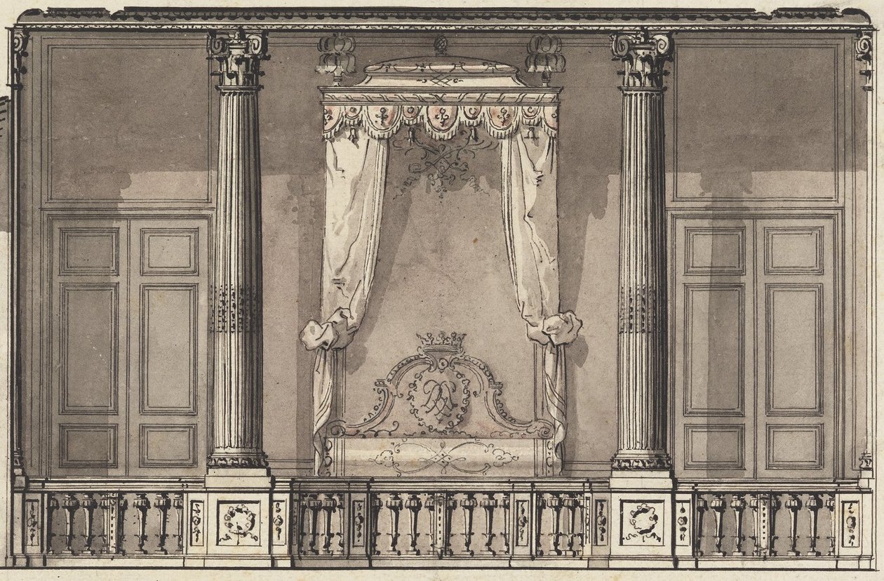Sängalkov för Duc dOrléans, Palais Royal, Paris av Gilles Marie Oppenord