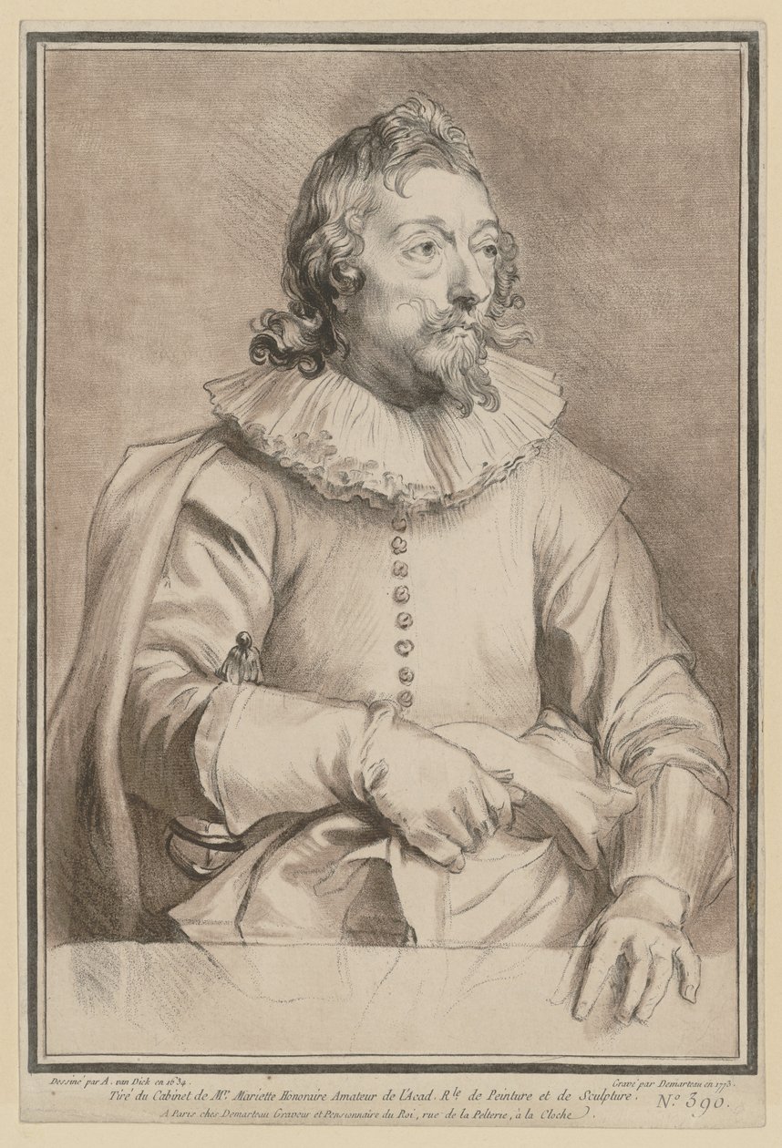 Porträtt av Jacomo de Cachiopin av Gilles Demarteau
