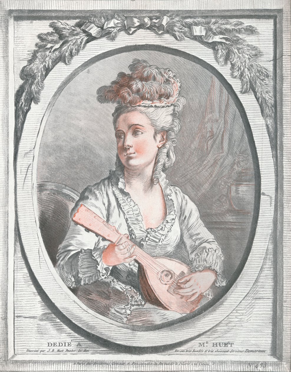 Porträtt av Madame Huet, c1700-talet av Gilles Demarteau
