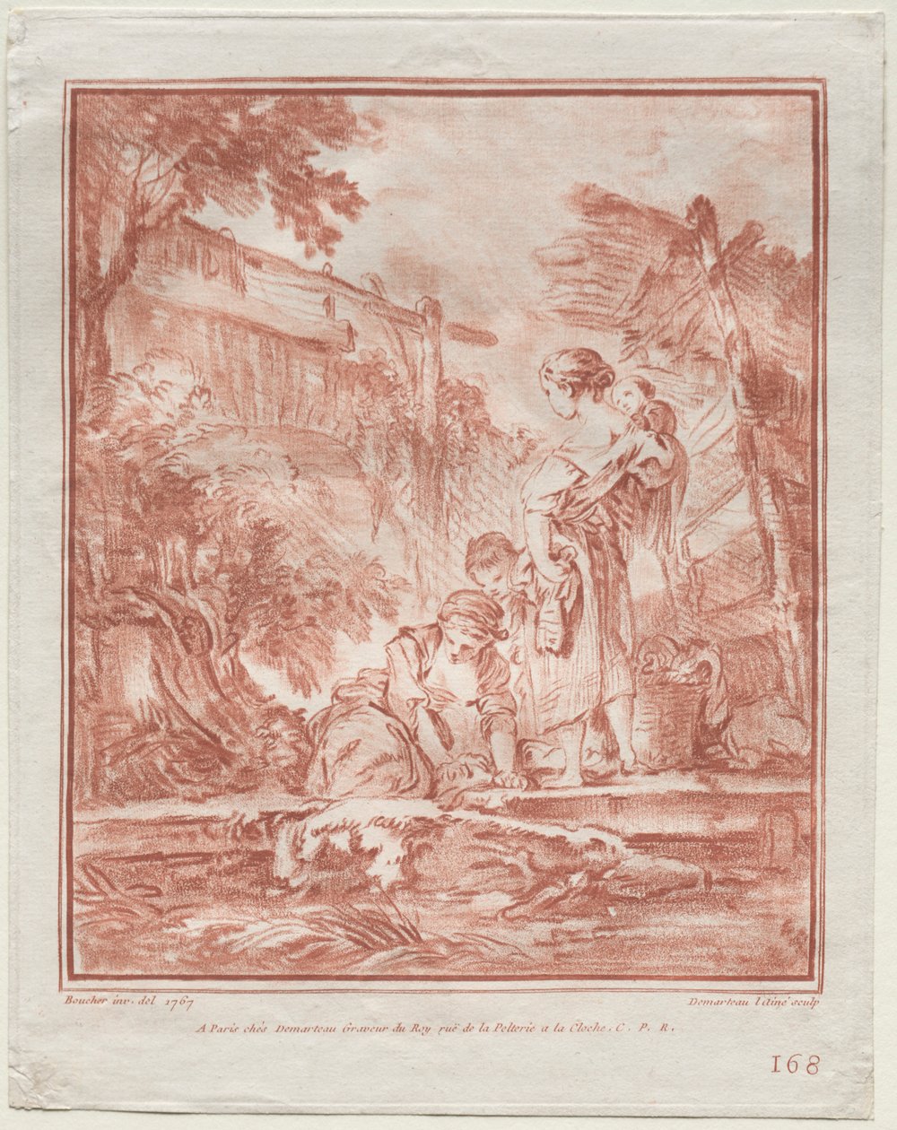 Tvättaren, 1767. av Gilles Demarteau