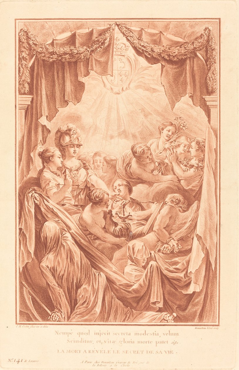 Allegori om Dauphinens död av Gilles Demarteau, the Elder after Charles Nicolas Cochin II