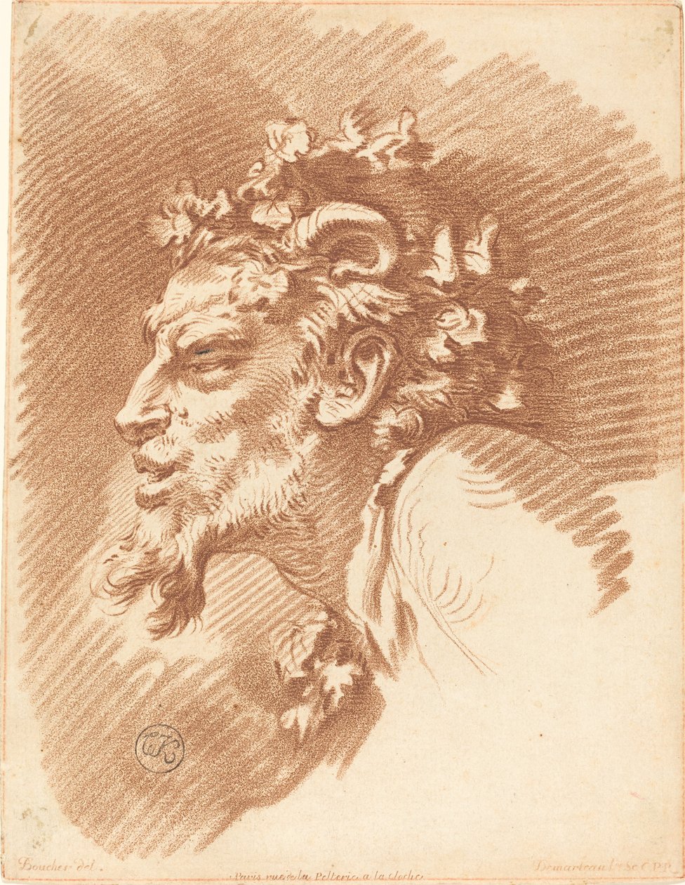 Chef för en faun av Gilles Demarteau, the Elder after François Boucher