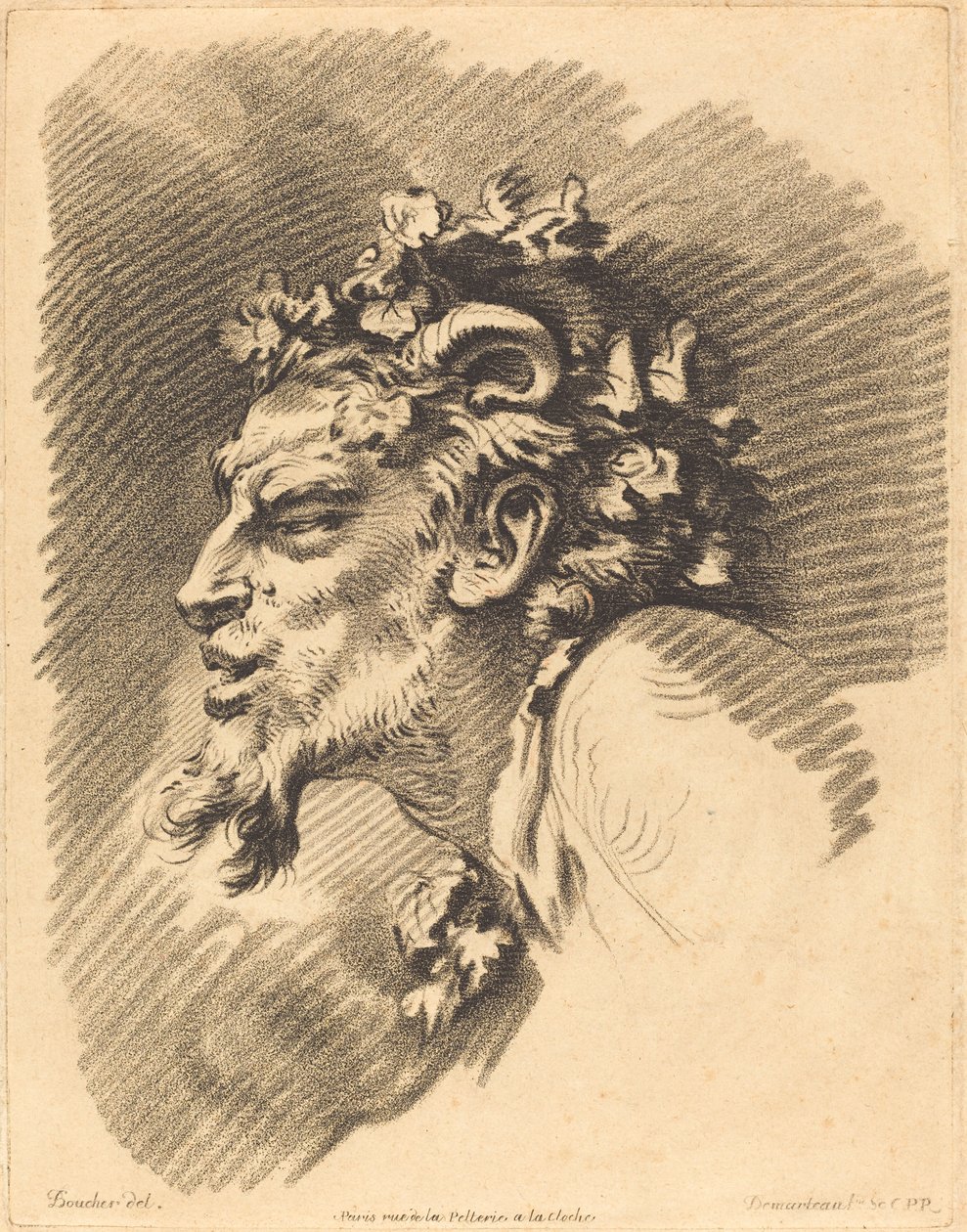 Chef för en faun av Gilles Demarteau, the Elder after François Boucher